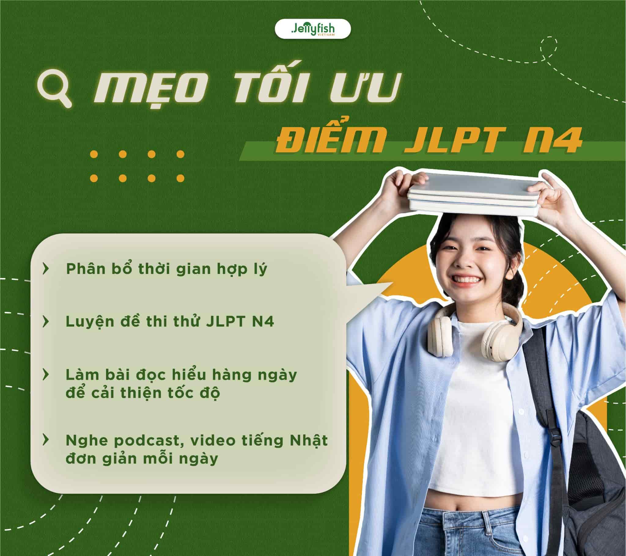 Mẹo tối ưu điểm JLPT N4 Mẹo tối ưu điểm JLPT N4